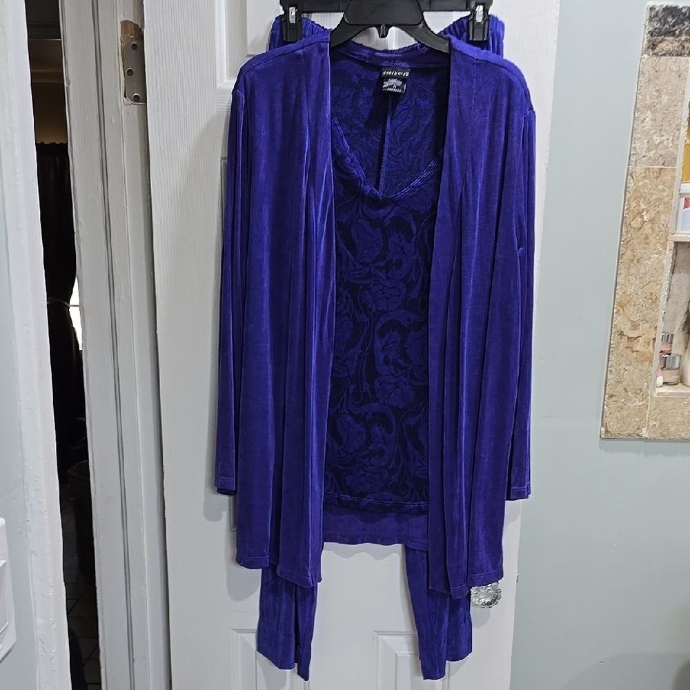CitiKnit Purple 3PC Pant Set Size 1X